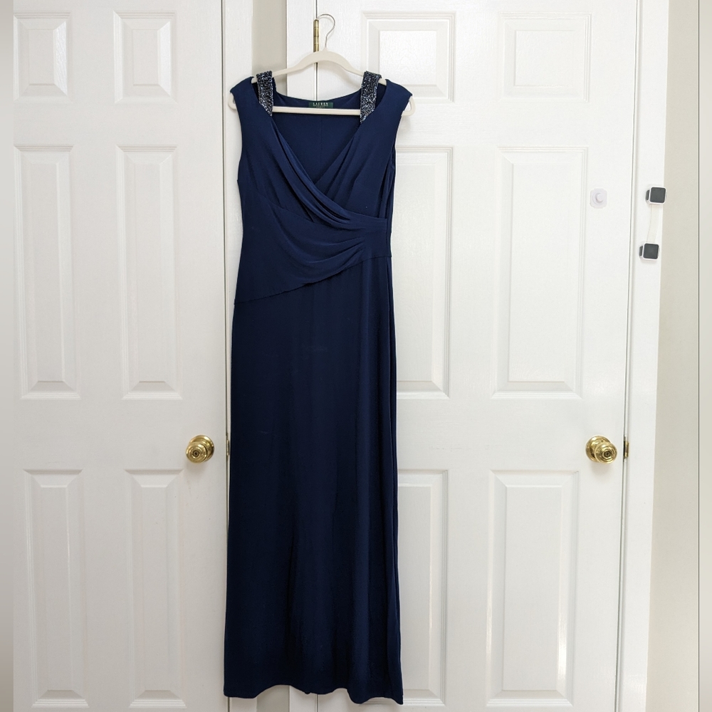 Ralph Lauren Evening Gown, Double Strap, Size 8